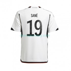 Koszulka Niemcy Sane 19 Domowe Koszulki Piłkarskie World Cup 2022 Krótki Rękaw